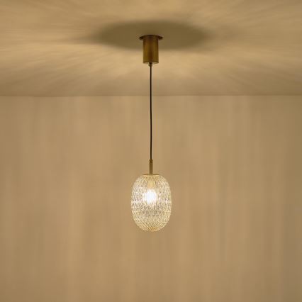 Luster na lanku 1xE14/25W/230V číra pr. 15 cm