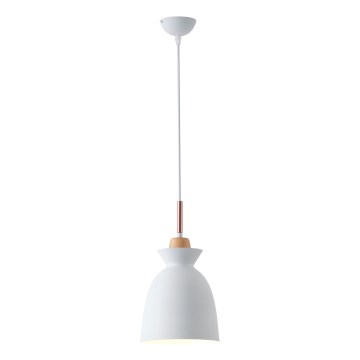 Luster na lanku 1xE27/15W/230V biela pr. 19,5 cm