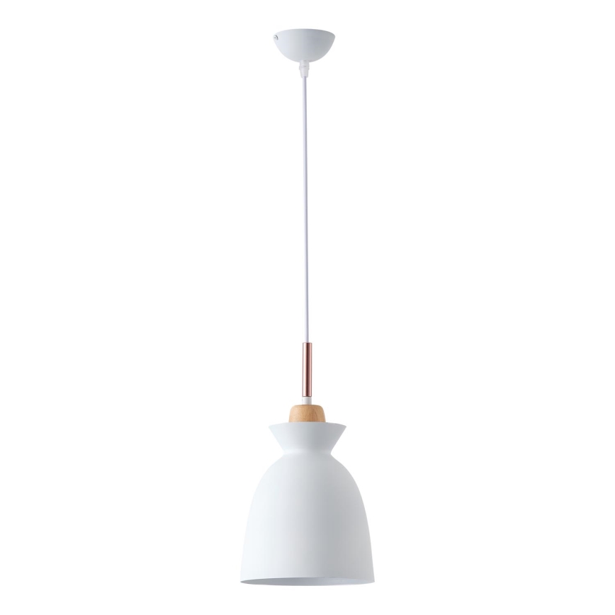 Luster na lanku 1xE27/15W/230V biela pr. 19,5 cm