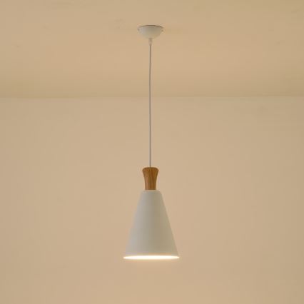 Luster na lanku 1xE27/15W/230V biela pr. 20 cm