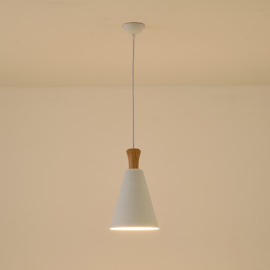 Luster na lanku 1xE27/15W/230V biela pr. 20 cm
