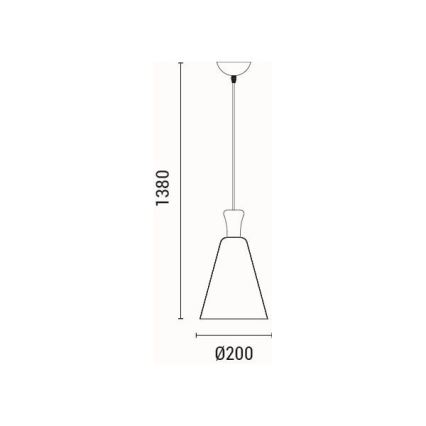 Luster na lanku 1xE27/15W/230V biela pr. 20 cm