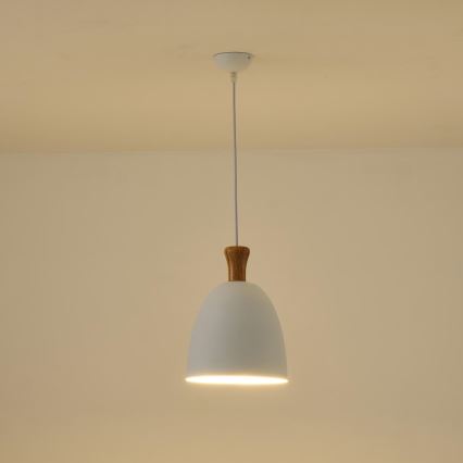 Luster na lanku 1xE27/15W/230V biela pr. 23 cm