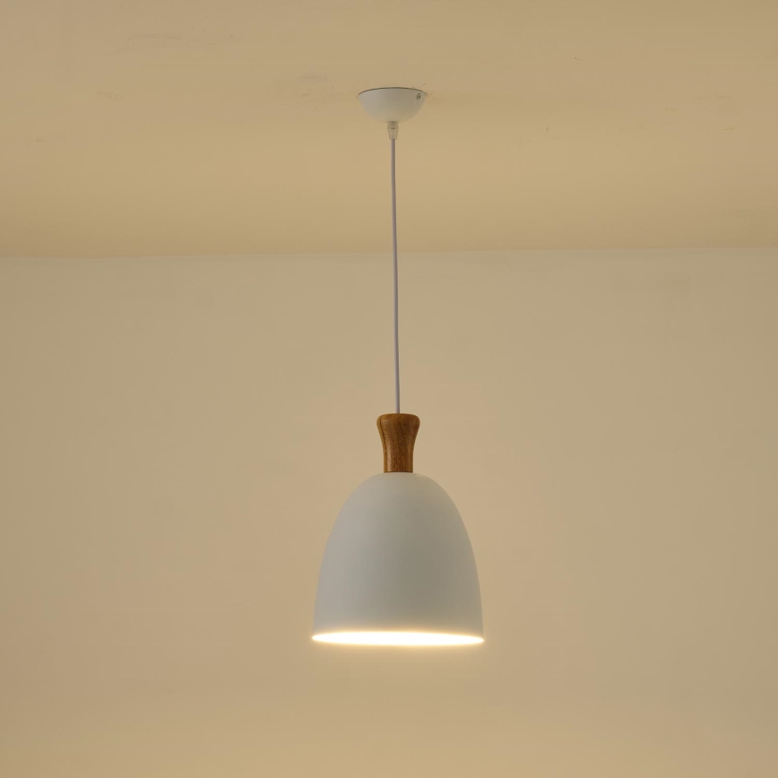 Luster na lanku 1xE27/15W/230V biela pr. 23 cm