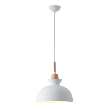 Luster na lanku 1xE27/15W/230V biela pr. 28 cm