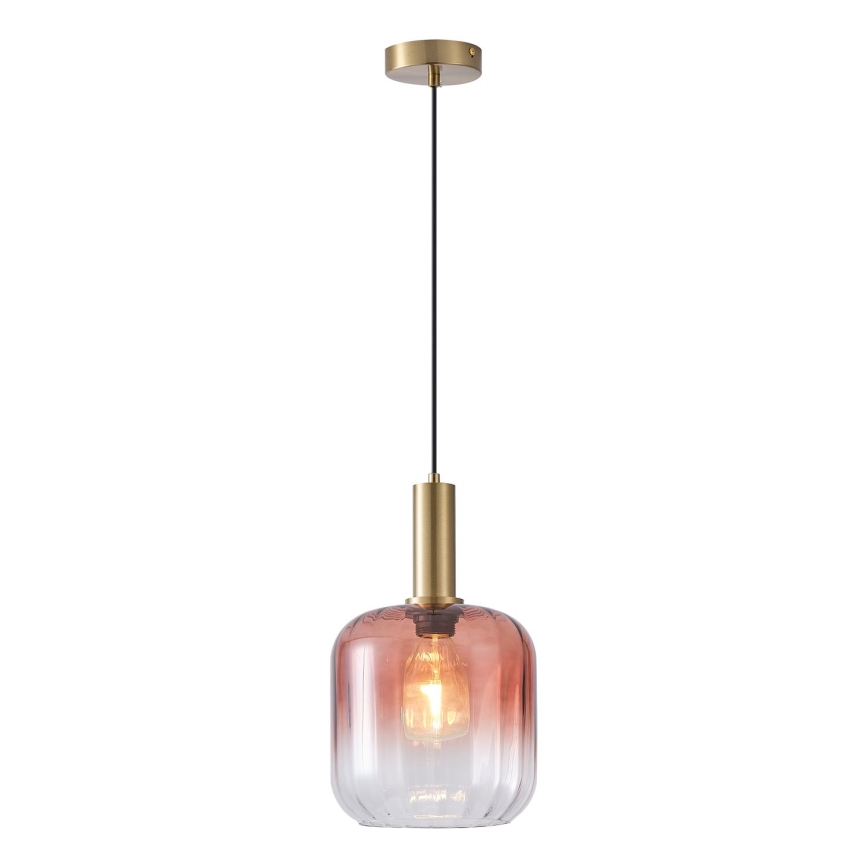 Luster na lanku 1xE27/15W/230V červená/dymová pr. 20 cm