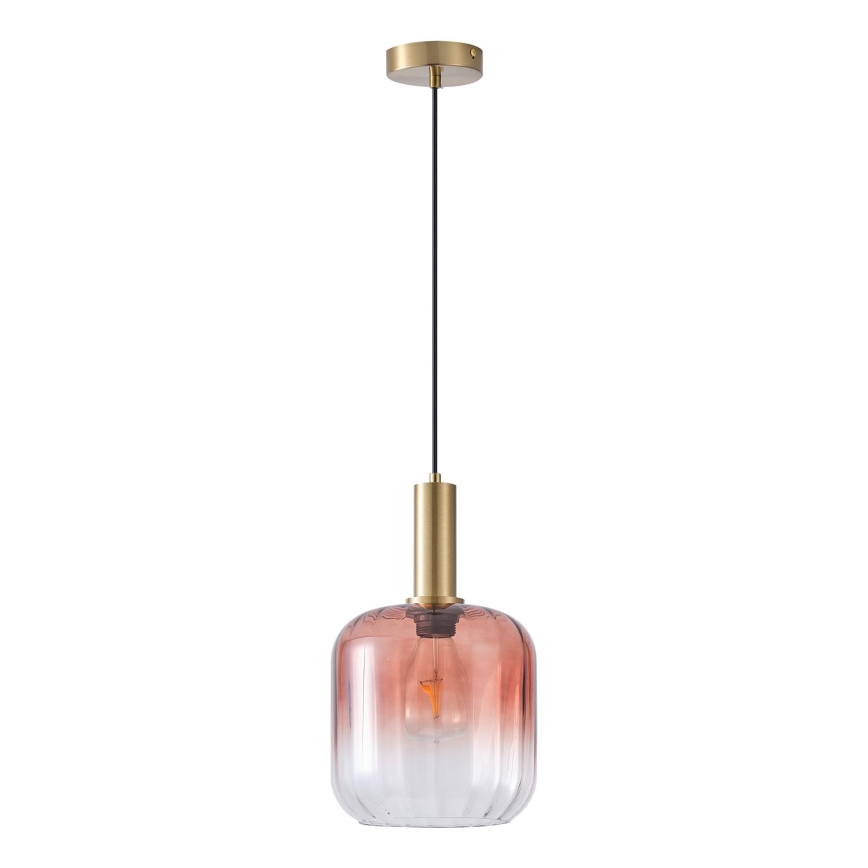 Luster na lanku 1xE27/15W/230V červená/dymová pr. 20 cm
