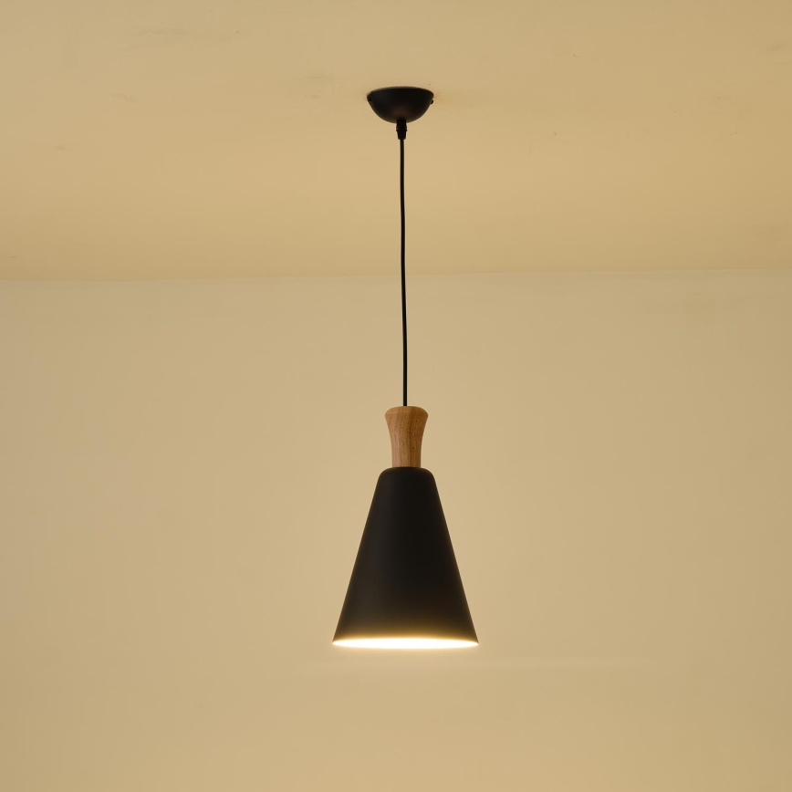 Luster na lanku 1xE27/15W/230V čierna pr. 20 cm