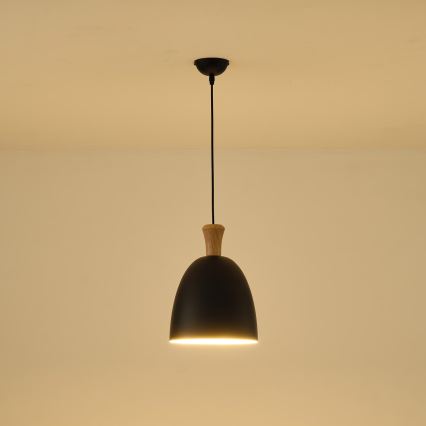 Luster na lanku 1xE27/15W/230V čierna pr. 23 cm