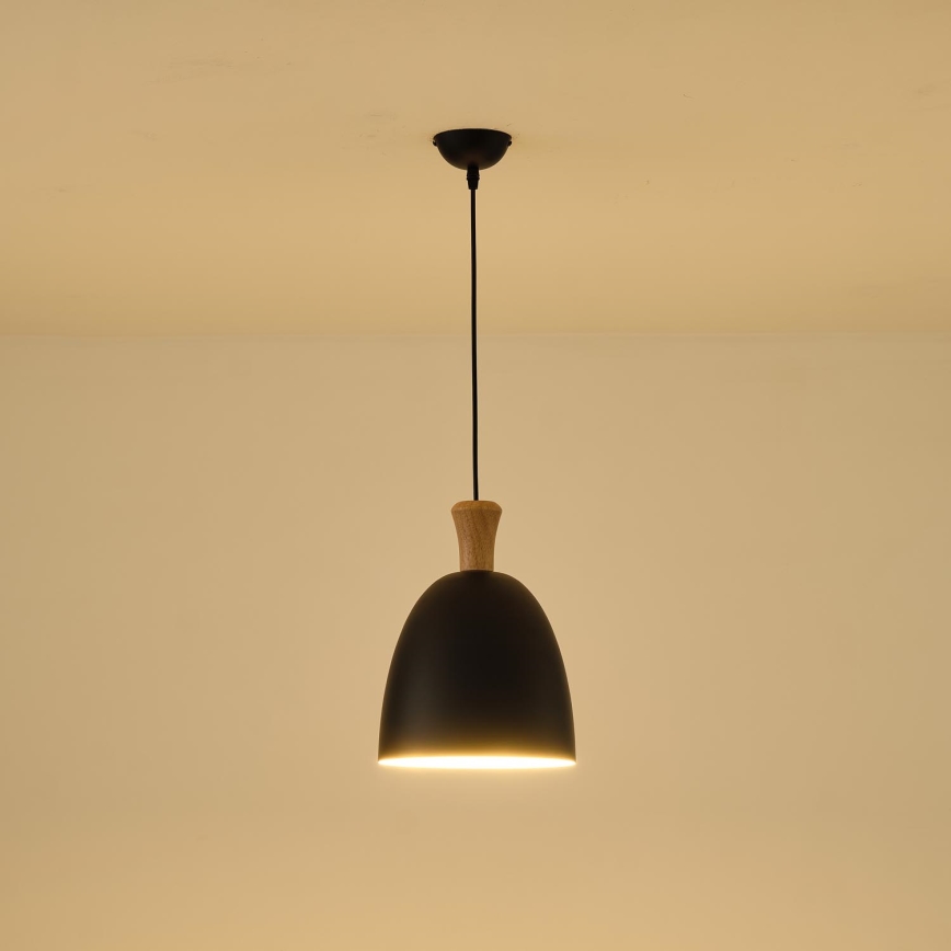 Luster na lanku 1xE27/15W/230V čierna pr. 23 cm