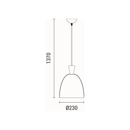 Luster na lanku 1xE27/15W/230V čierna pr. 23 cm