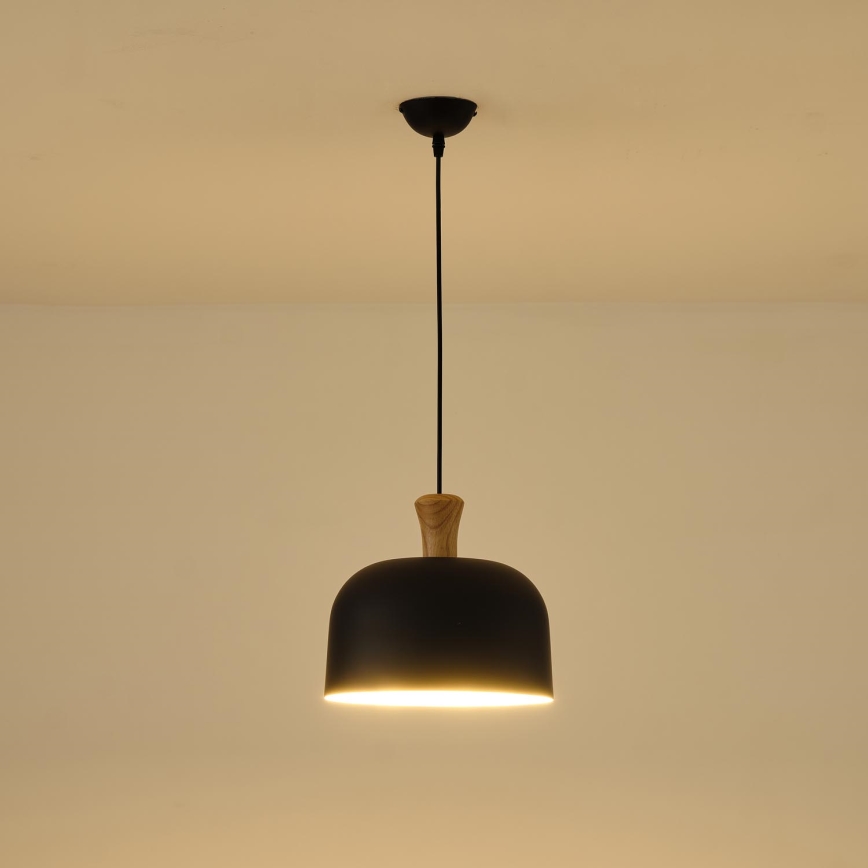 Luster na lanku 1xE27/15W/230V čierna pr. 27 cm