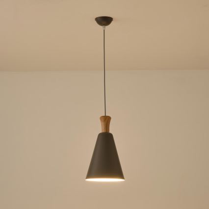 Luster na lanku 1xE27/15W/230V šedá pr. 20 cm