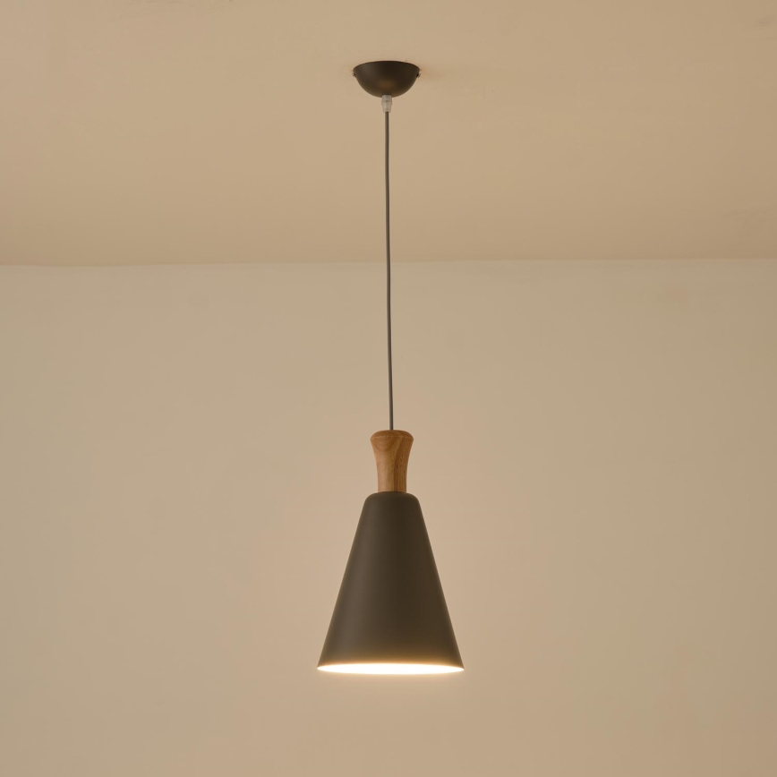 Luster na lanku 1xE27/15W/230V šedá pr. 20 cm