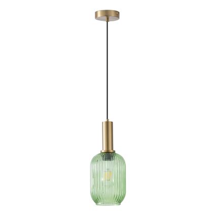 Luster na lanku 1xE27/15W/230V zelená pr. 13 cm
