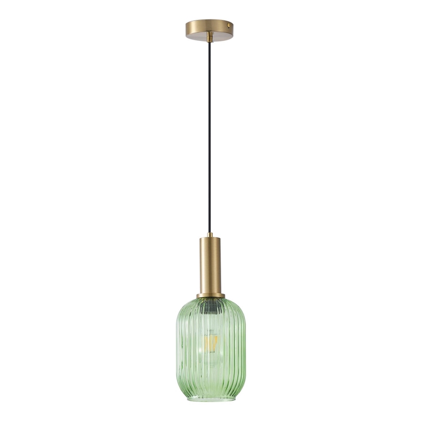 Luster na lanku 1xE27/15W/230V zelená pr. 13 cm