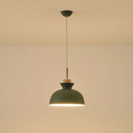 Luster na lanku 1xE27/15W/230V zelená pr. 28 cm