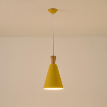 Luster na lanku 1xE27/15W/230V žltá pr. 20 cm