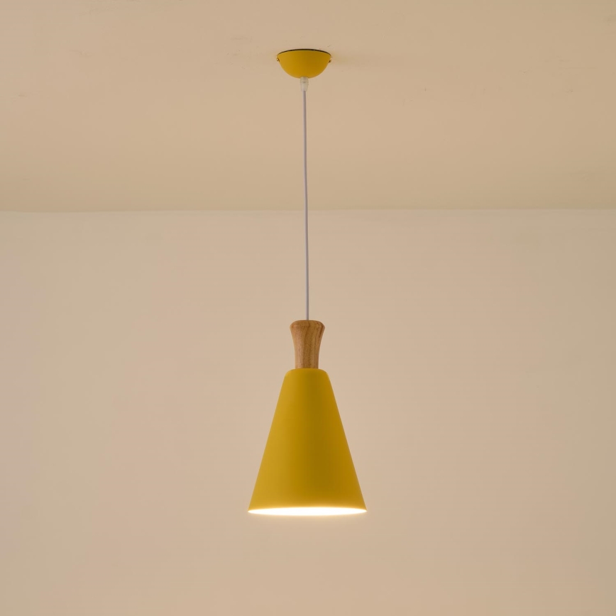 Luster na lanku 1xE27/15W/230V žltá pr. 20 cm