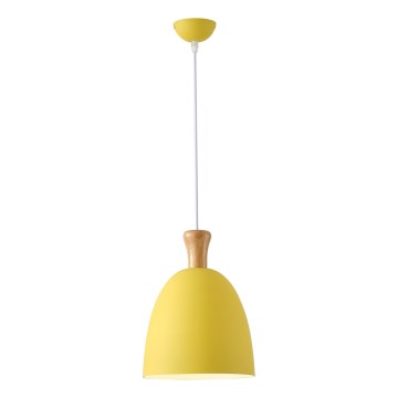 Luster na lanku 1xE27/15W/230V žltá pr. 23 cm