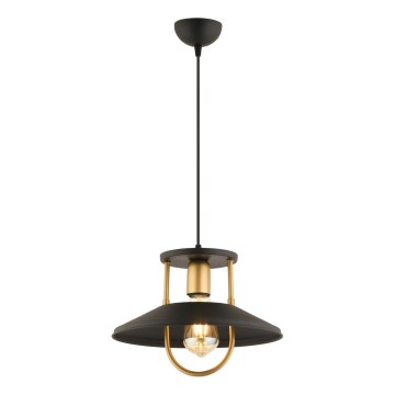 Luster na lanku 1xE27/40W/230V čierna/zlatá
