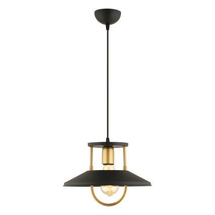 Luster na lanku 1xE27/40W/230V čierna/zlatá