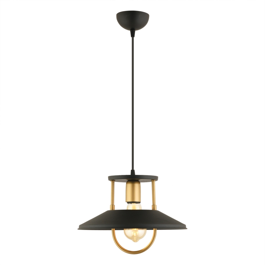 Luster na lanku 1xE27/40W/230V čierna/zlatá