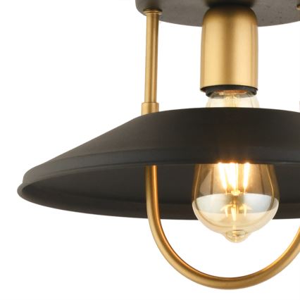 Luster na lanku 1xE27/40W/230V čierna/zlatá