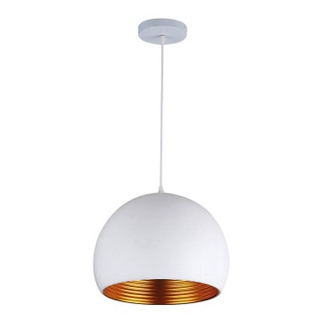 Luster na lanku 1xE27/60W/230V biela 35 cm