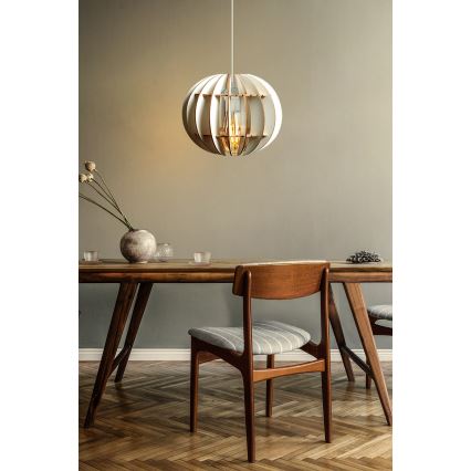 Luster na lanku 1xE27/60W/230V biela pr. 20 cm