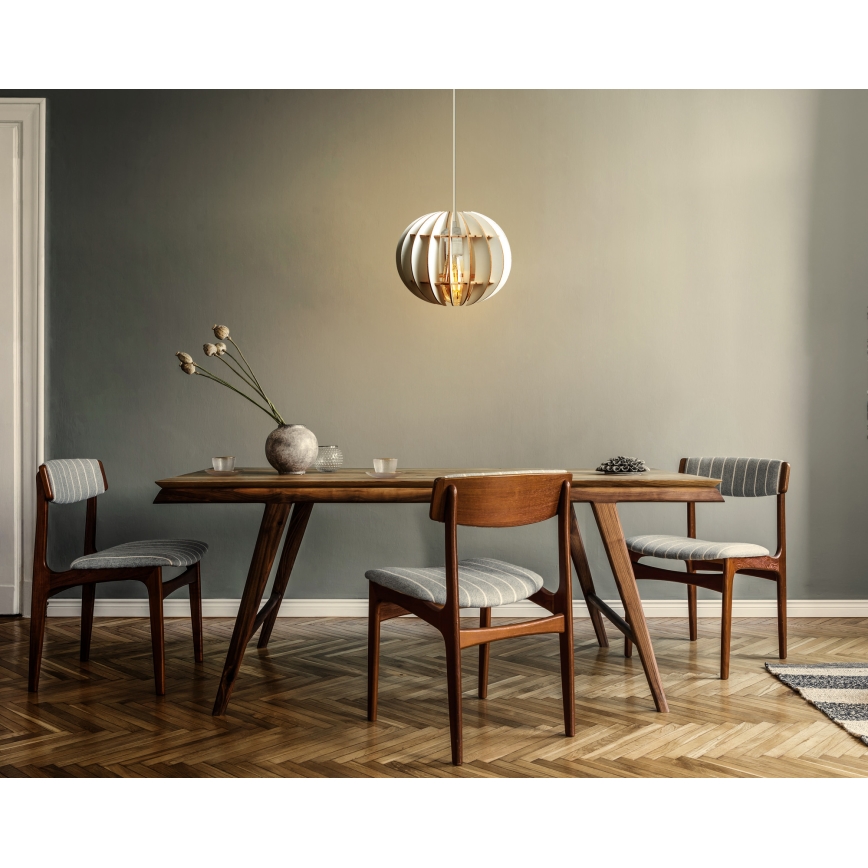 Luster na lanku 1xE27/60W/230V biela pr. 20 cm