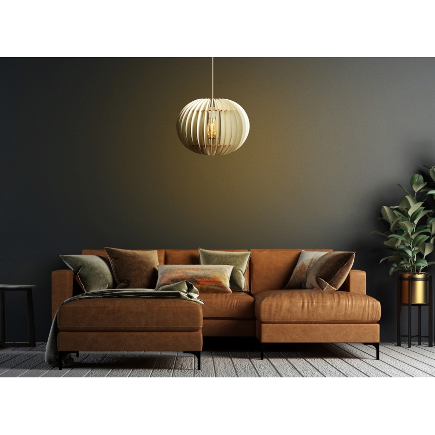Luster na lanku 1xE27/60W/230V biela pr. 36 cm