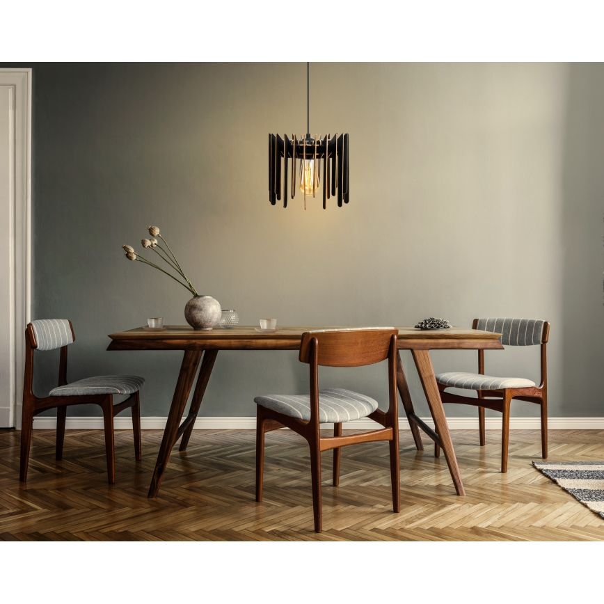 Luster na lanku 1xE27/60W/230V čierna pr. 23 cm