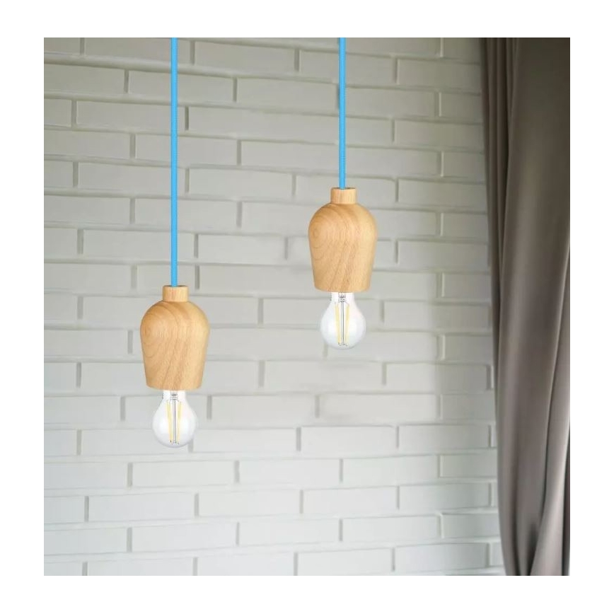 Luster na lanku 1xE27/60W/230V modrá