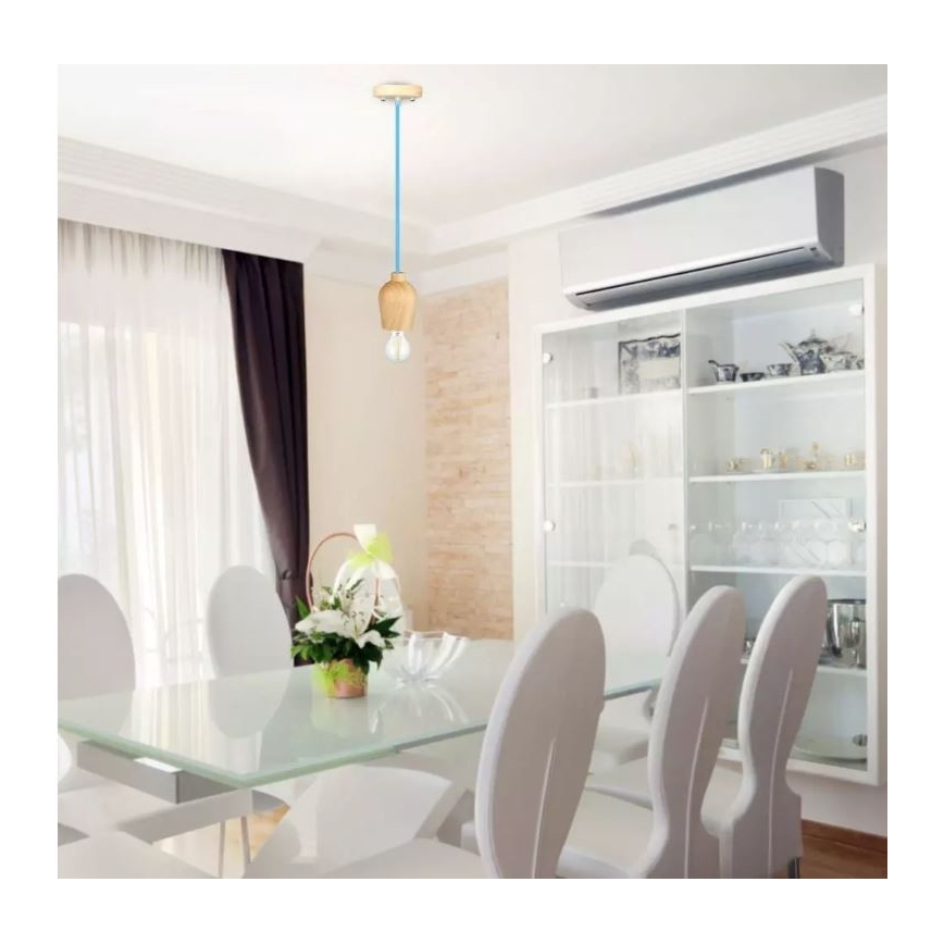 Luster na lanku 1xE27/60W/230V modrá