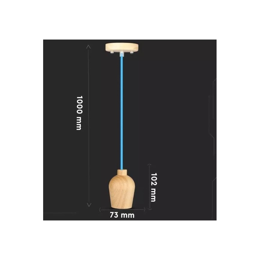 Luster na lanku 1xE27/60W/230V modrá