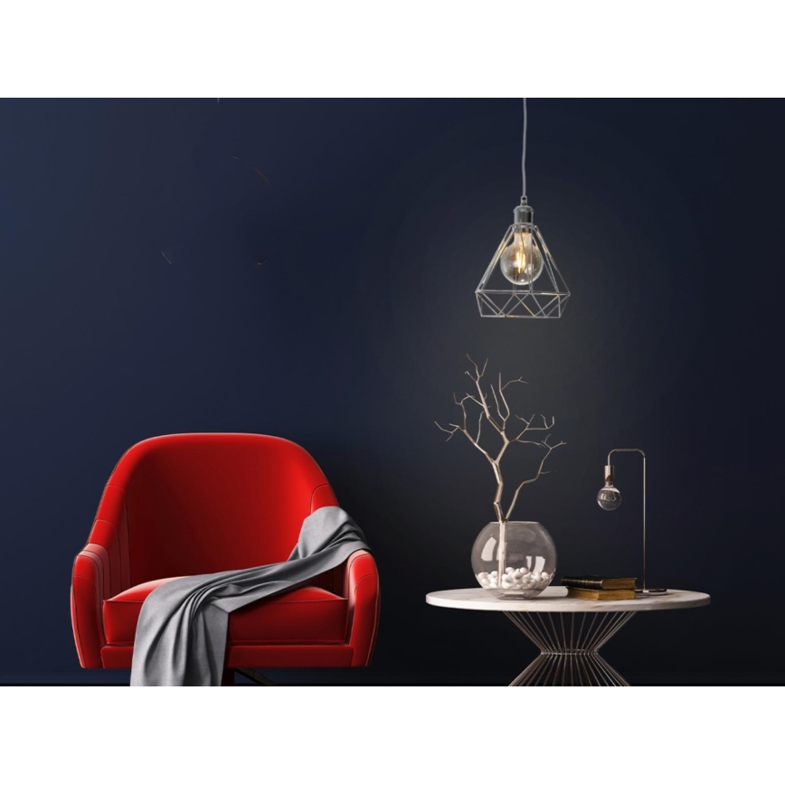 Luster na lanku 1xE27/60W/230V pr. 22 cm lesklý chróm