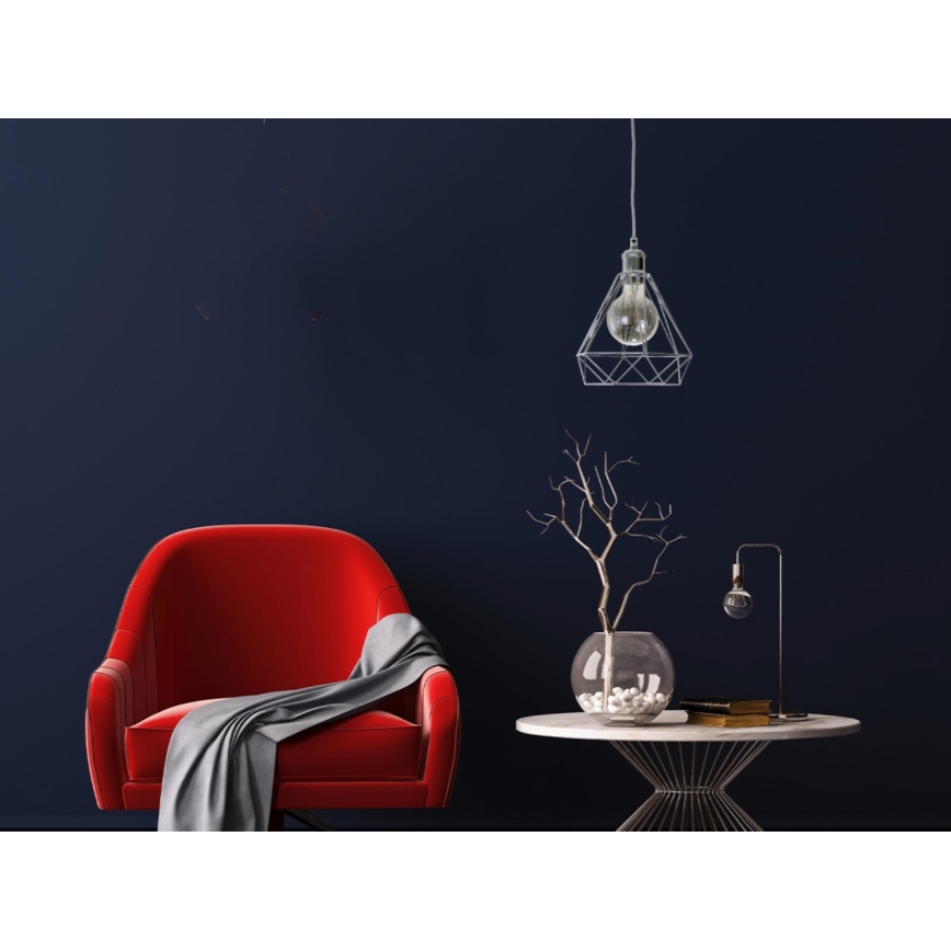 Luster na lanku 1xE27/60W/230V pr. 22 cm lesklý chróm