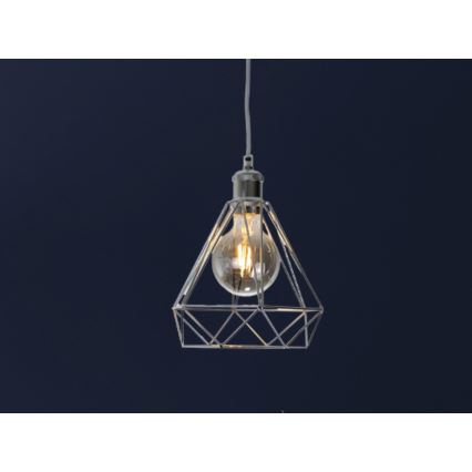 Luster na lanku 1xE27/60W/230V pr. 22 cm lesklý chróm