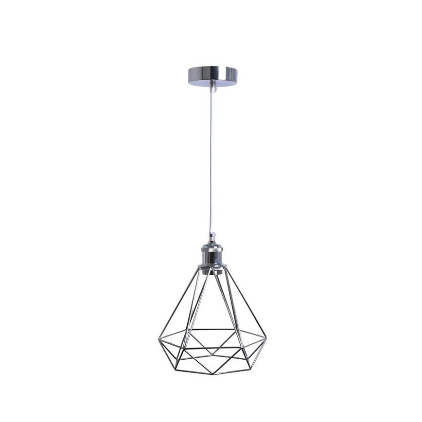 Luster na lanku 1xE27/60W/230V pr. 22 cm lesklý chróm
