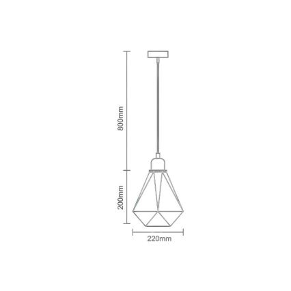 Luster na lanku 1xE27/60W/230V pr. 22 cm lesklý chróm