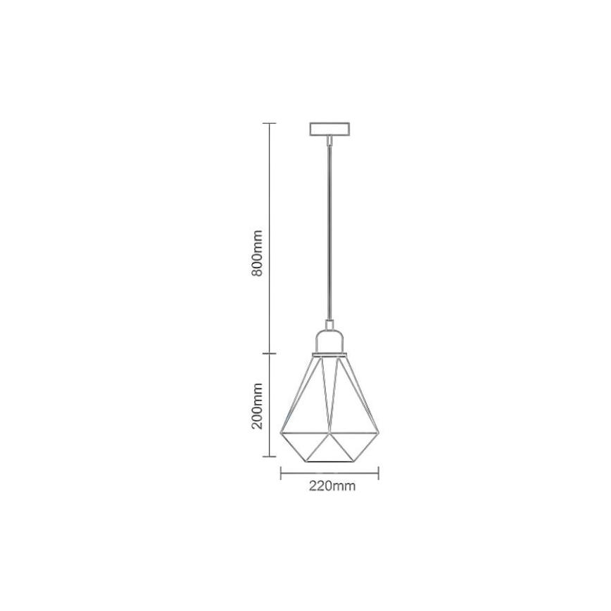 Luster na lanku 1xE27/60W/230V pr. 22 cm lesklý chróm