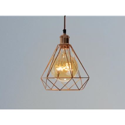 Luster na lanku 1xE27/60W/230V pr. 22 cm meď
