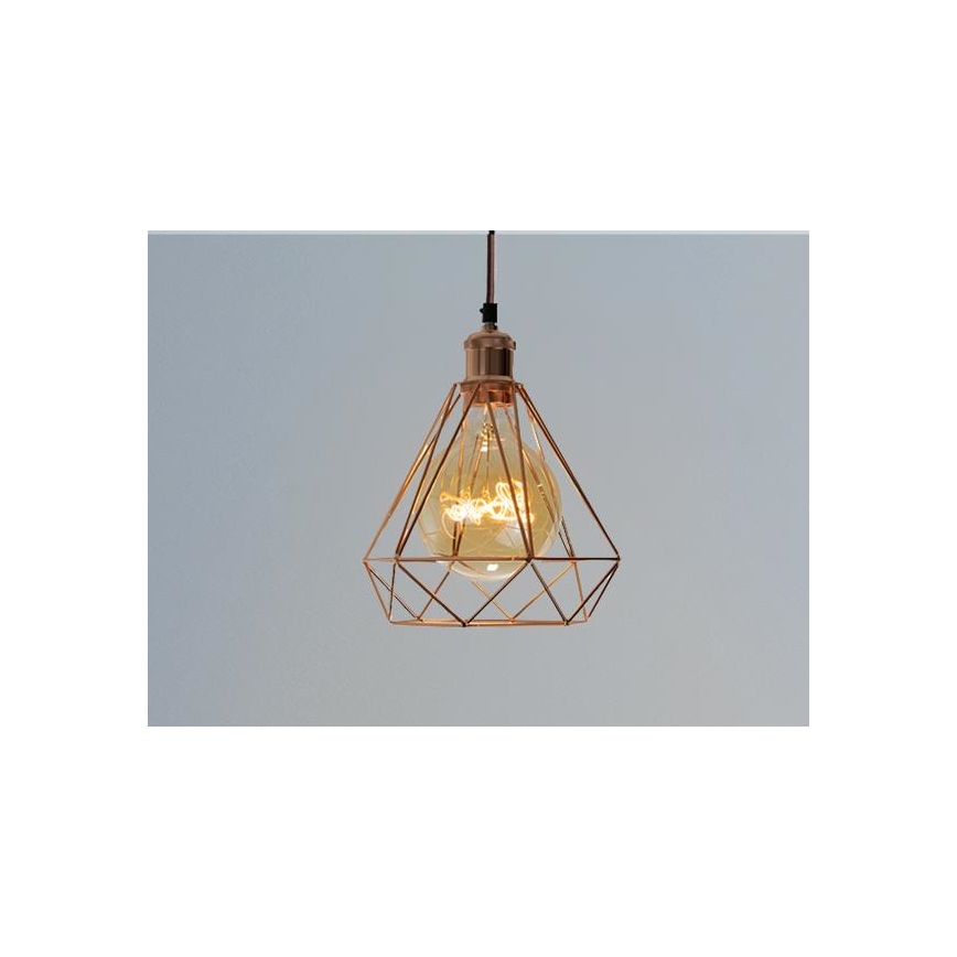 Luster na lanku 1xE27/60W/230V pr. 22 cm meď