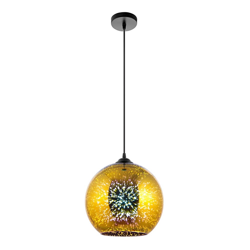 Luster na lanku 1xE27/60W/230V pr. 30 cm zlatá