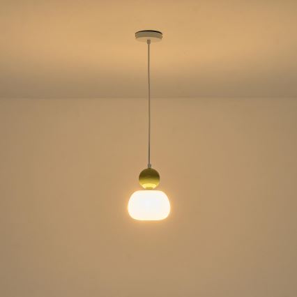 Luster na lanku 1xG9/7W/230V biela/zelená