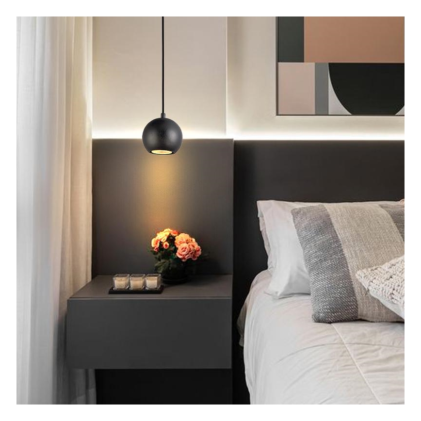 Luster na lanku 1xGU10/10W/230V jaseň/masív čierna