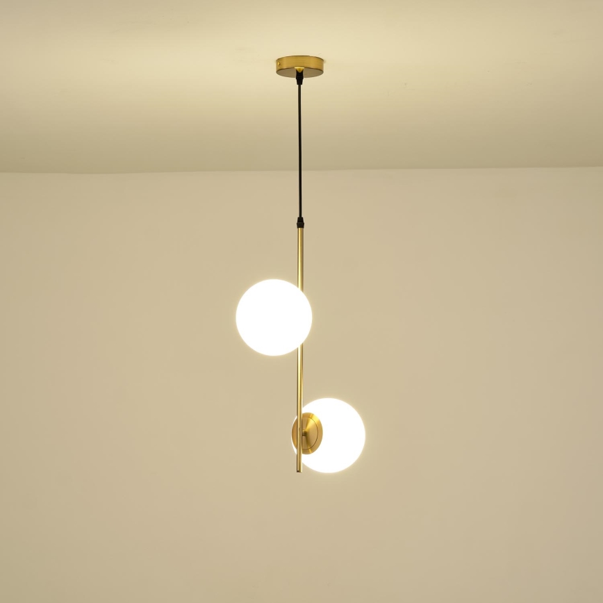 Luster na lanku 2xE27/40W/230V mosadz