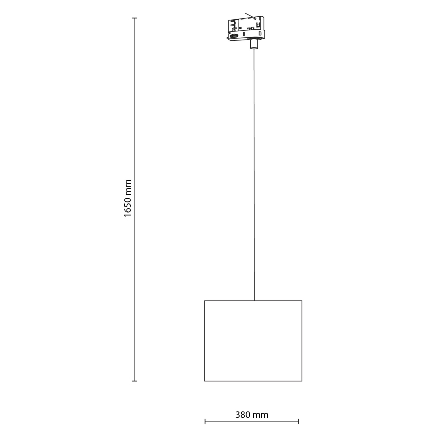 Luster na lanku do 3-fázového lištového systému TRACER 1xE27/15W/230V pr. 30 cm čierna/biela