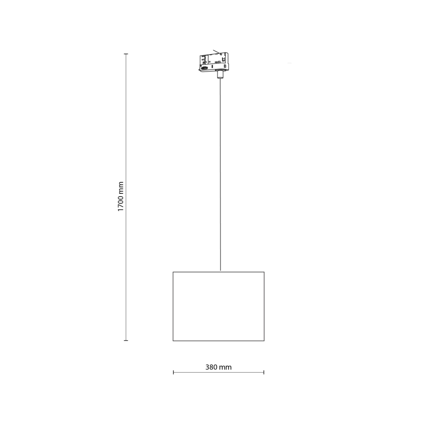 Luster na lanku do 3-fázového lištového systému TRACER 1xE27/15W/230V pr. 38 cm čierna
